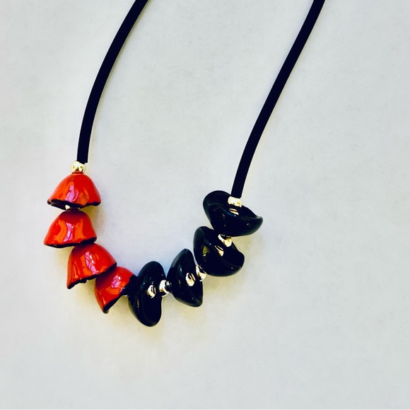 Necklace Handcrafted in Italy with Ceramic Beads Gorgeous NEW Never Worn - Picture 2 of 9